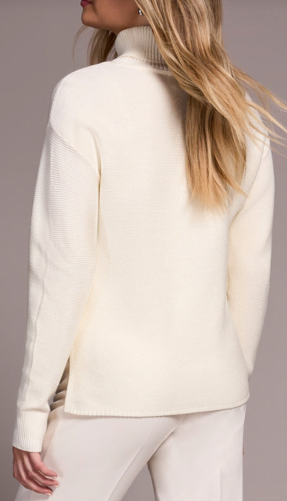 Turtleneck High Low With Side Slits
