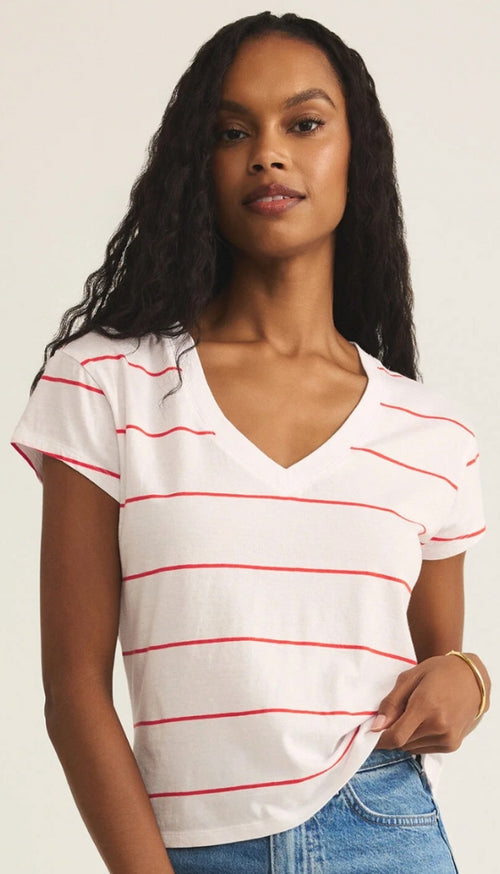 Striped Modern V-Neck Tea