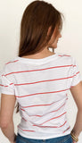 Striped Modern V-Neck Tea