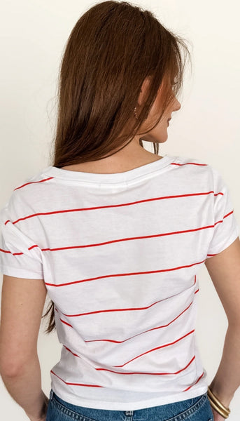 Striped Modern V-Neck Tea