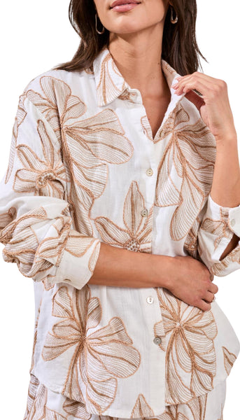 Long Sleeve Button Front Blouse