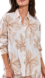 Long Sleeve Button Front Blouse