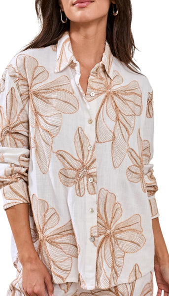Long Sleeve Button Front Blouse