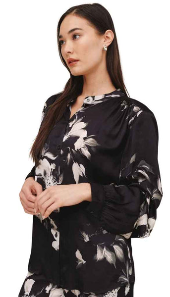 Long Sleeve Manderin Collar Shirt