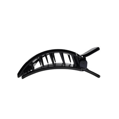 Small Flat Square Clip-Jet Black