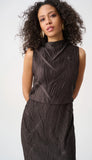 Pleated Satin Sleeveless Midi