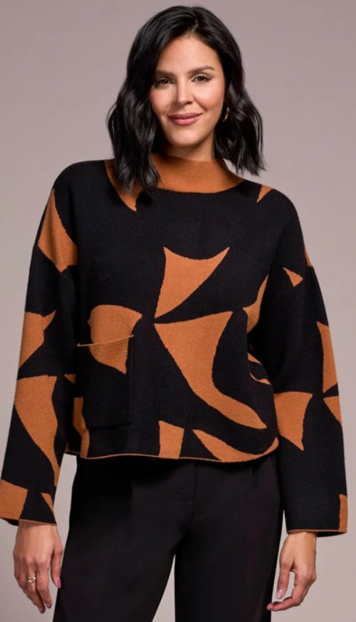 Long Sleeve Mock Neck Sweater With Pocket