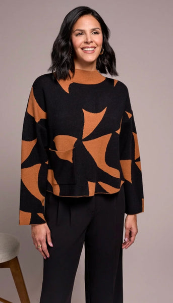 Long Sleeve Mock Neck Sweater With Pocket