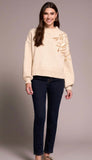 Long Sleeve Mock Neck Sweater With Sequins