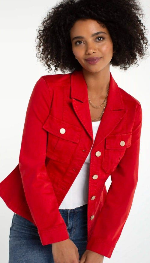 Peplum Jacket With Tab Detail