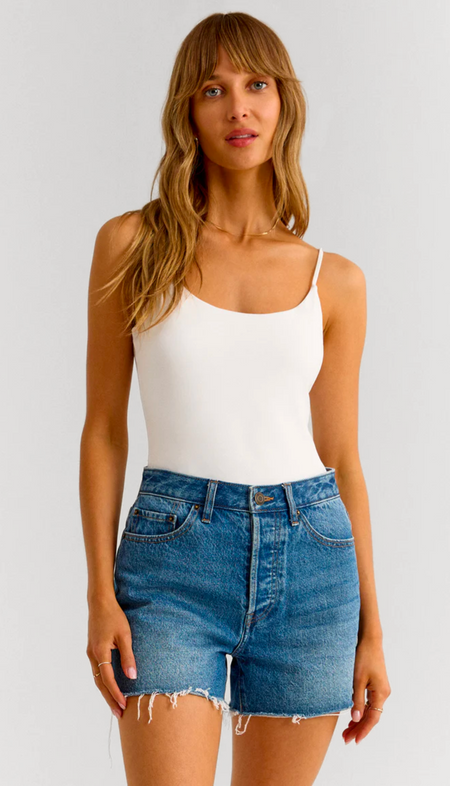 Shirred Shoulder V-Neck