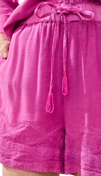 Pull On Short with Embroidery