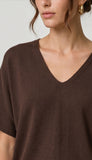 Short Sleeve Vneck Popover Sweater