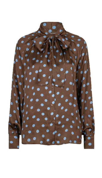 Polka Dot Scarf Blouse