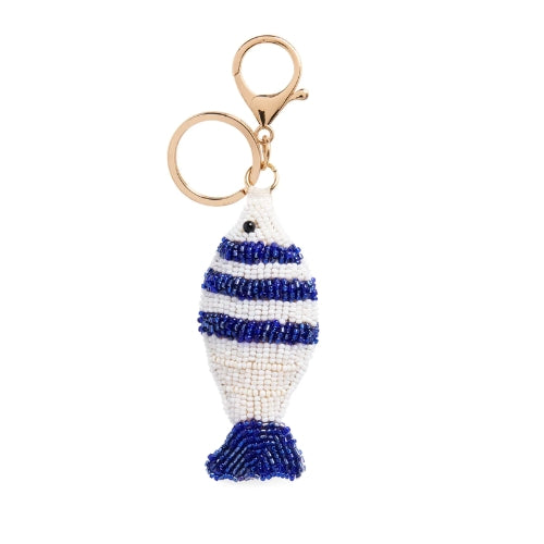 Beaded Bag Charm Keyring-Fish