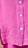 3/4 Sleeve Button Front Blouse