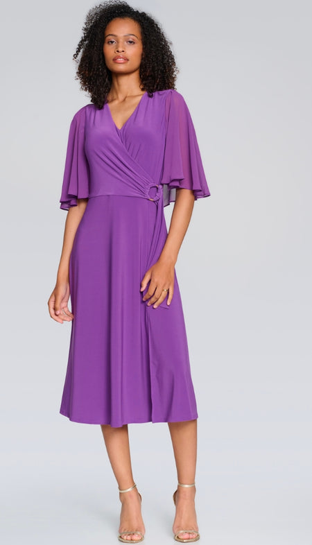 3/4 Sleeve Dress with Bottom Frill