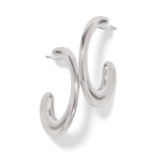 Cascade Silver Hoop Earrings