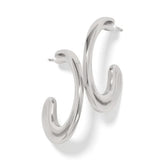 Cascade Silver Hoop Earrings