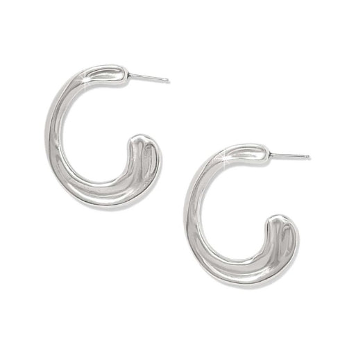 Cascade Silver Hoop Earrings