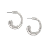 Cascade Silver Hoop Earrings