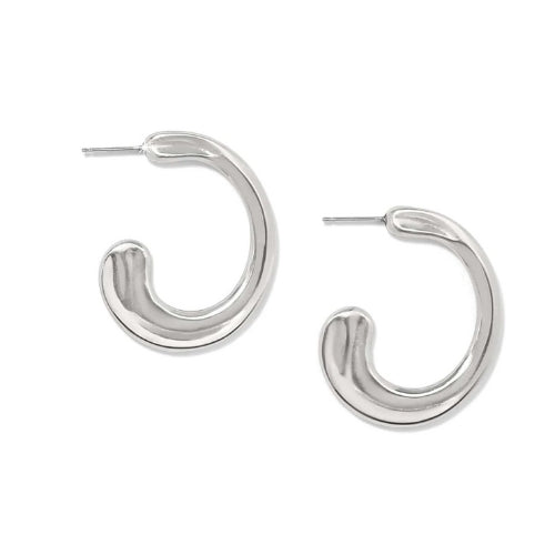 Cascade Silver Hoop Earrings