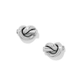 Interlok Single Knot Silver Post Earrings