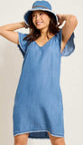 Chambray Flutter Shift Dress