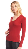 Ribbed V Neck Sweater