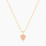 Isabel Pink Jade Heart Necklace