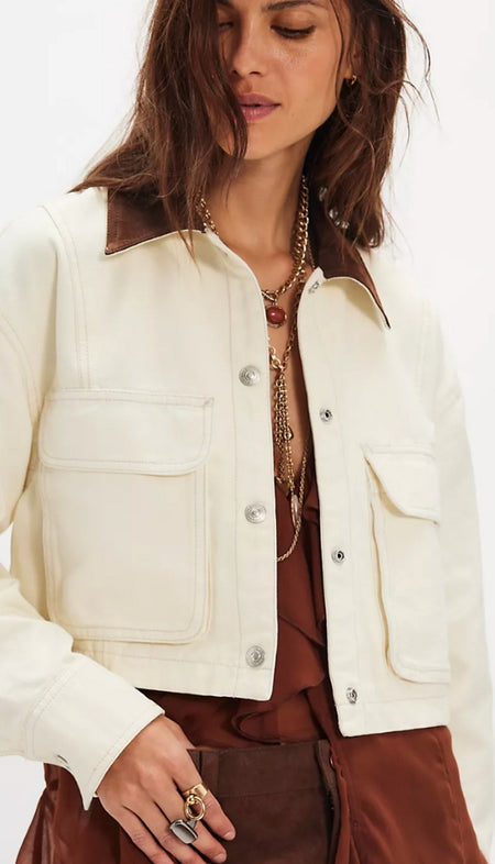 Liquid Leather Ruched Zip 3/4 Sleeve Jacket