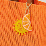 Beaded Bag Charm Keyring-Orange, Sun