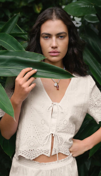 Oceanside Embroidered Top