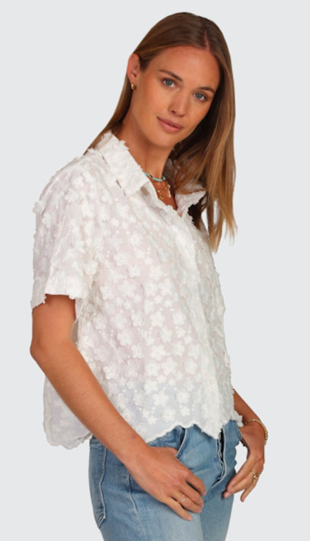 Illusion Frond Short Sleeve Top