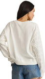 Mosaic Knit Eyelet Sweatshirt
