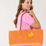 Beaded Bag Charm Keyring-Orange, Sun