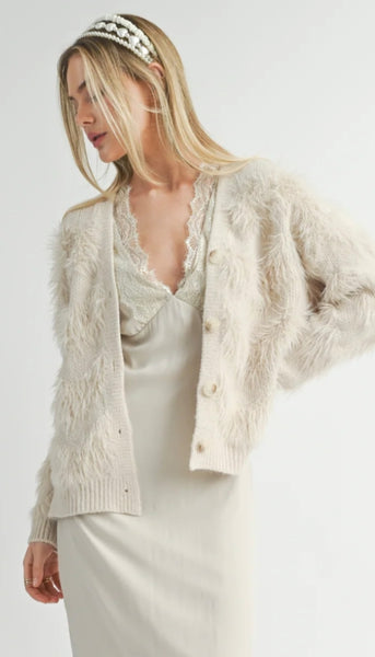 Delia Feather Stripe Cardigan