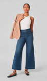 Cropped Wide Leg Jeans - Blue