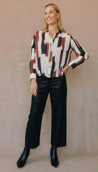 Pleated Button Down