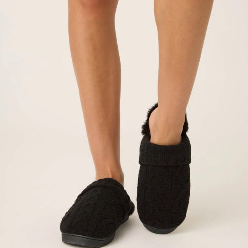 Slide-Cozy Chenille Cable Knit