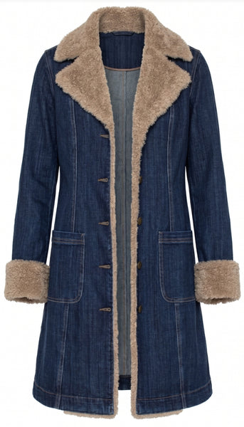 Sherpa Trimmed Notch Collar Jacket