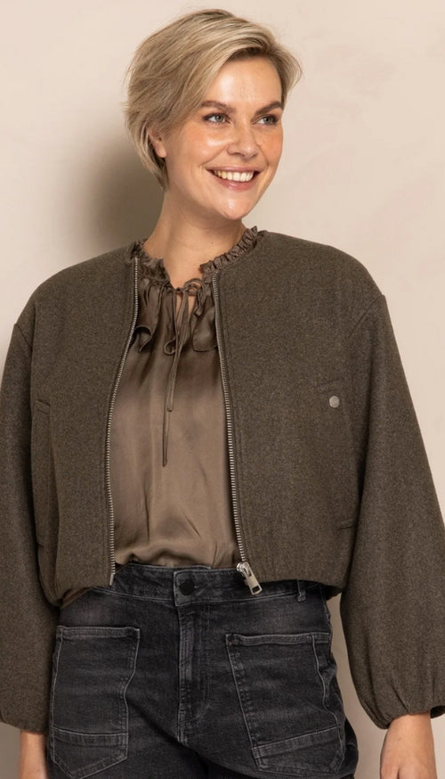 Manoa-Cropped Jacket - Green