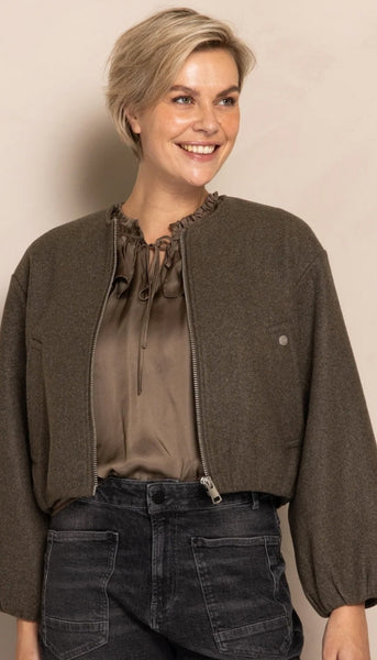 Manoa-Cropped Jacket - Green