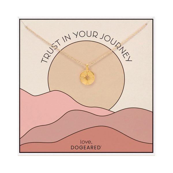 Going Places Compass Necklace - Gold Dip