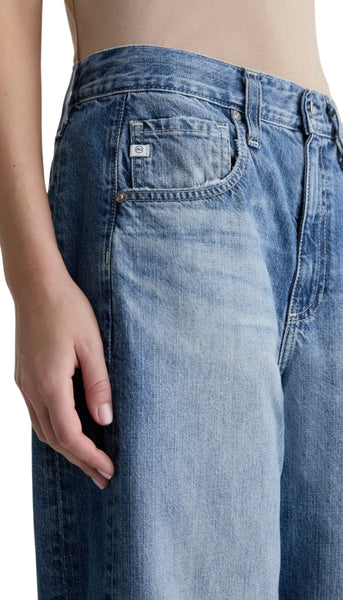 Hattie Crop-High Rise Barrel - Yellowstone