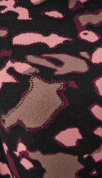 Jacquard Sweater With Rhinestone
