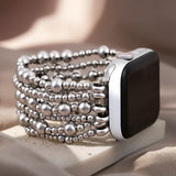 Stretch Apple Watch Strap - Platinum Demure
