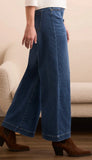 Audrey Pull On Wide Jeans - Fade Blue