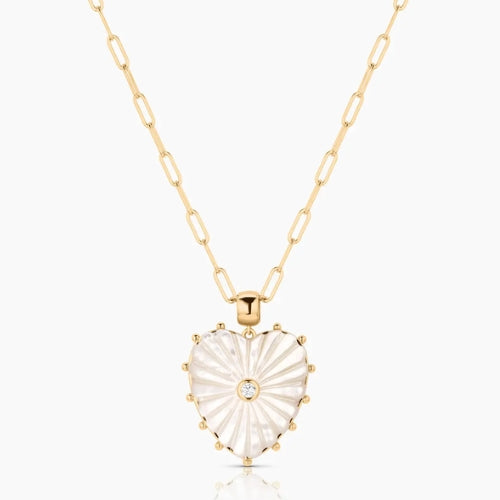 Malene Heart Mop Paperclip Necklace