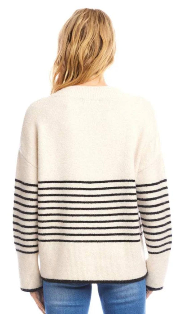 Stripe V Neck Sweater